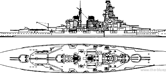 Боевой корабль IJN Haruna 1944 [Battleship] - чертежи, габариты, рисунки
